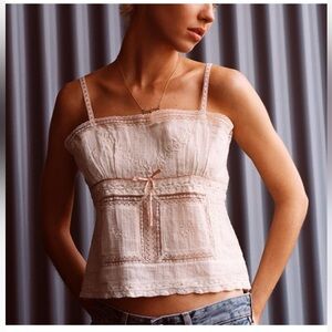 Zara embroidered lace tank